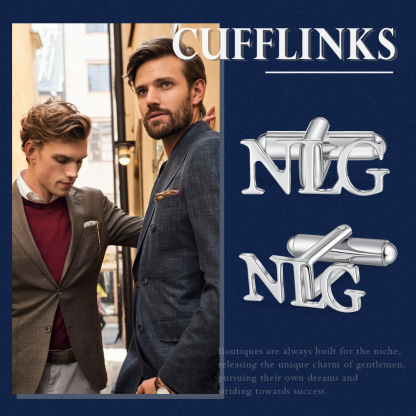 Boutons de Manchette 3 lettre Personnalisé