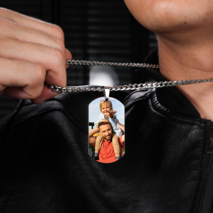 Collier Personnalisé Homme avec Photo en Acier Inoxydable｜Jessemade