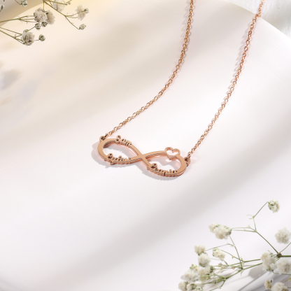 Collier amour et Infini 3 Prénoms Personnalisés Meilleur Cadeau Pour Vous
