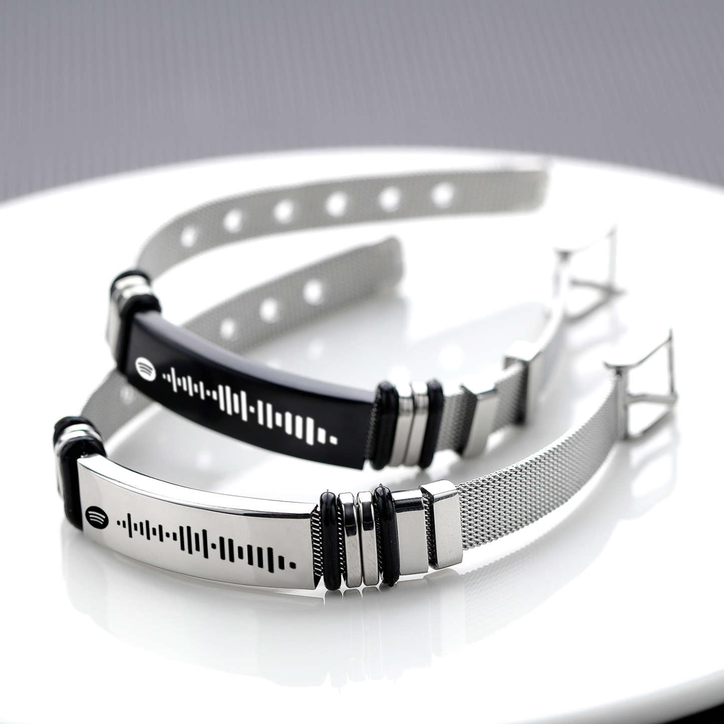 Bracelet De Code Spotify Personnalisée Scannable Plaque De Musique Bracelet Homme