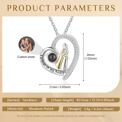 À ma Maman - Collier Maman et Fille Projection de Pierres 1 Photo Personnalisée Collier pour Femmes | Jessemade