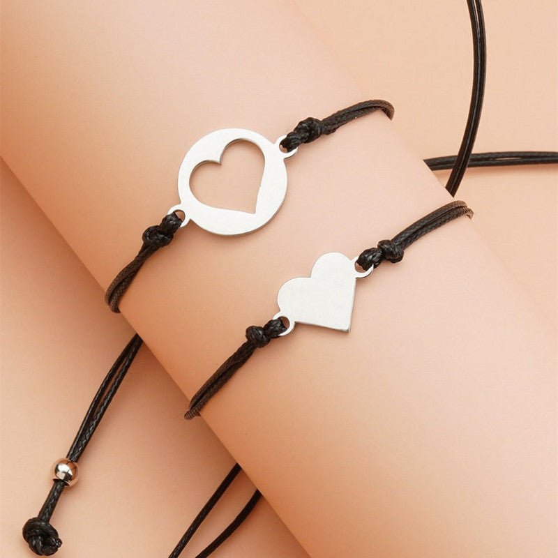 Set De 4 Bracelets Premier Jour D'école - Bracelets Mère/fille, Fils, Tressés Réglables, Cadeau Rentrée - 10