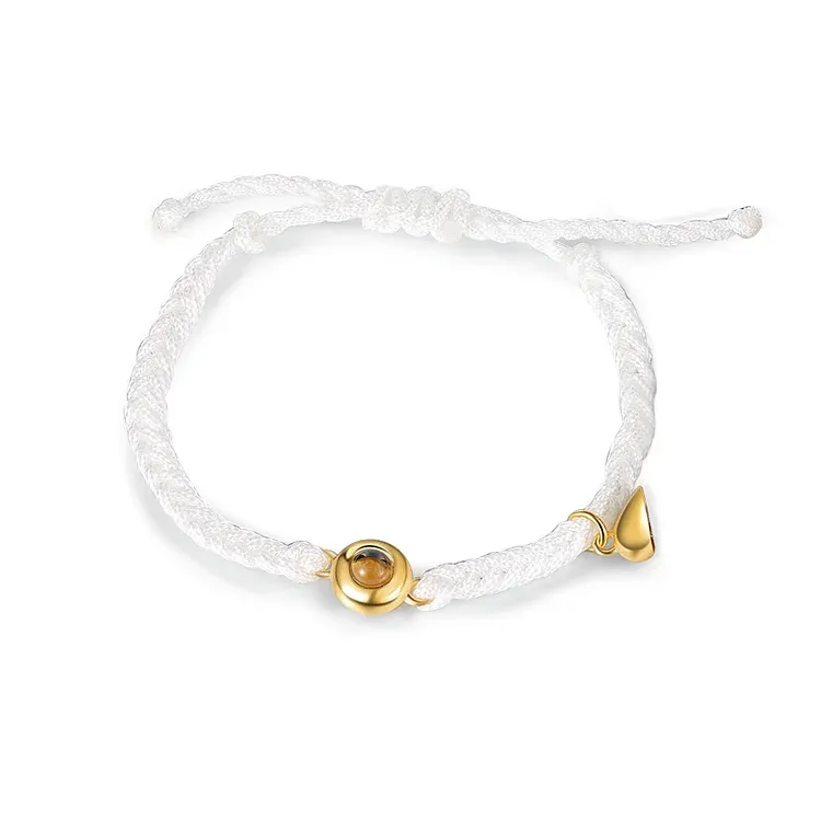 2PCS Bracelets de Corde Magnétique avec Photo Personnalisée pour Couple｜Jessemade