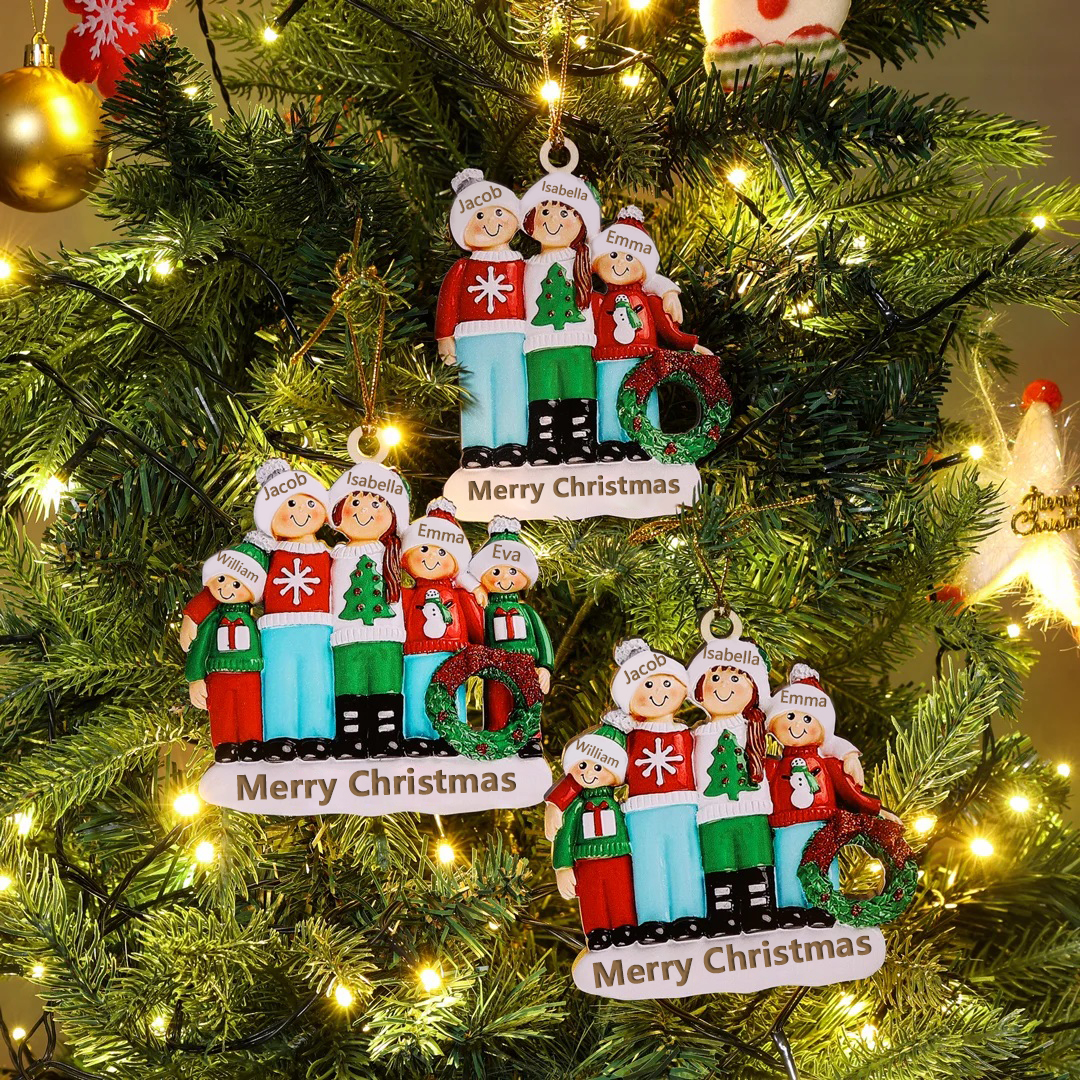 Décoration Sapin Noël Poupée 4 Prénoms Personnalisés et texte | Jessemade