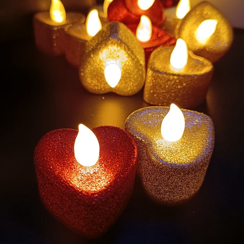 1 pièce de Bougie LED Cœur Saint-Valentin Cadeau Romantique