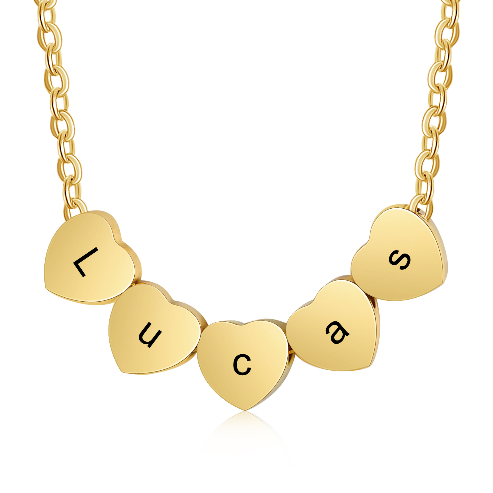 Collier Cœur pendentif 9 lettre Personnalisé