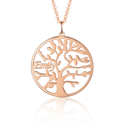 Collier Argent Arbre de vie Arbre généalogique 1 prenom