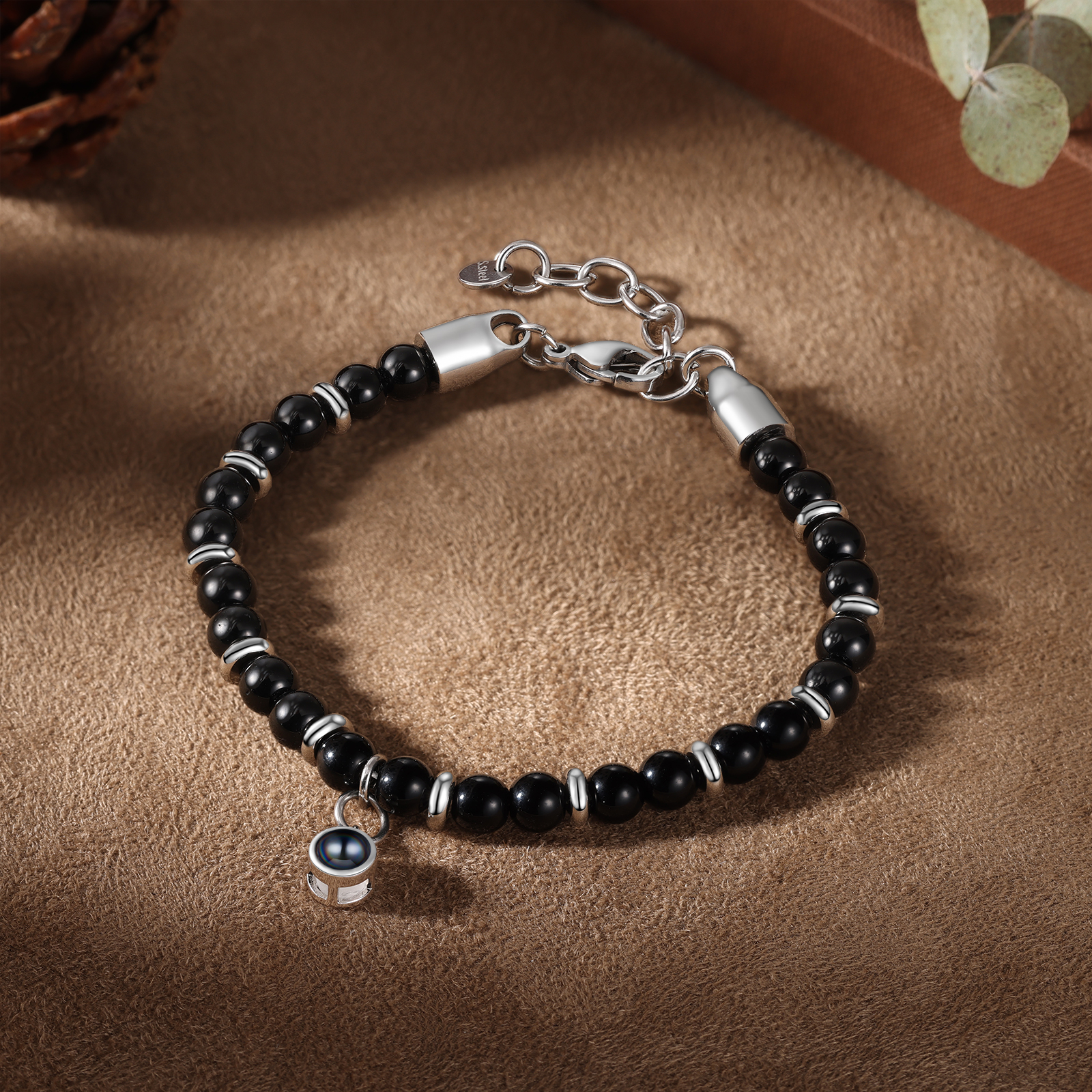 Bracelet Homme Projection de Pierres Photo Personnalisée