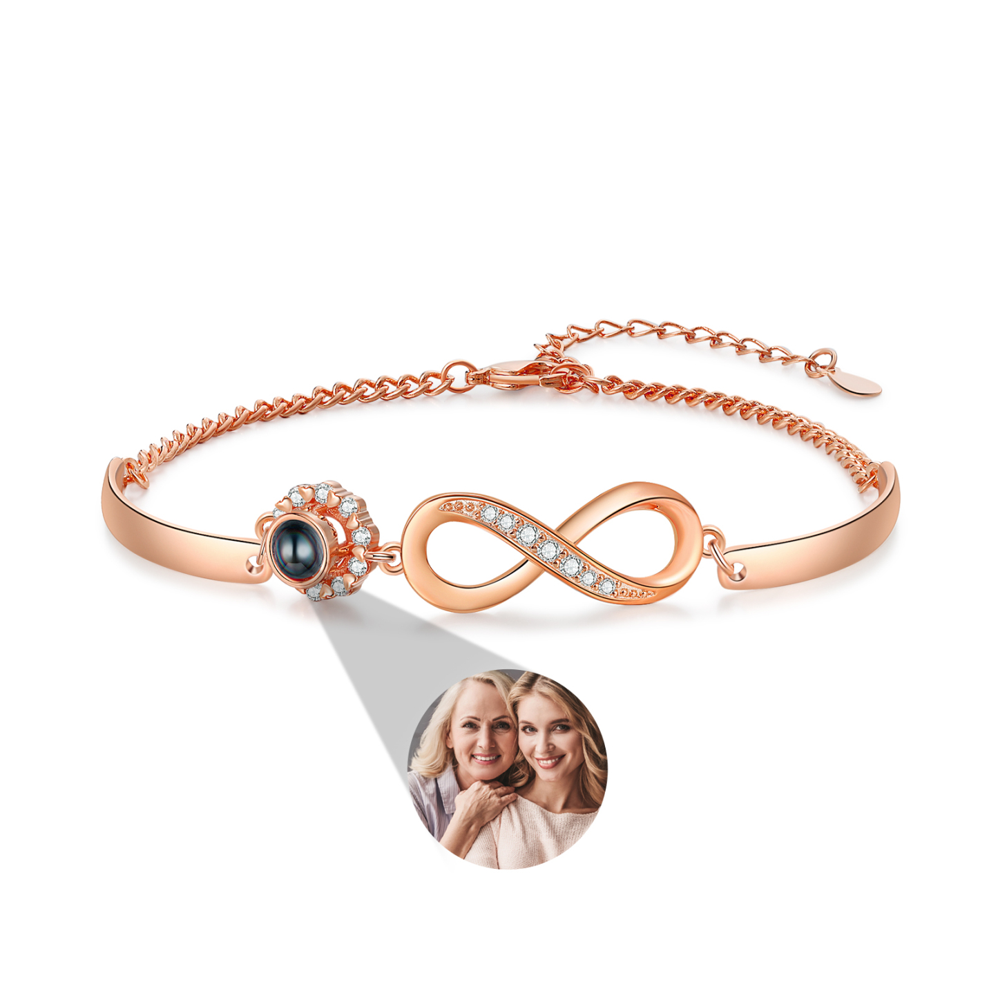 À Ma Marraine Bracelet Infini de Projection Photo Personnalisée Bracelet Femmes | Jessemade