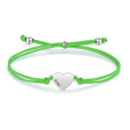 2PCS Bracelets Cœur 2 Prénoms Personnalisés Bracelet en Commun Cadeau Rentrée Scolaire｜Jessemade