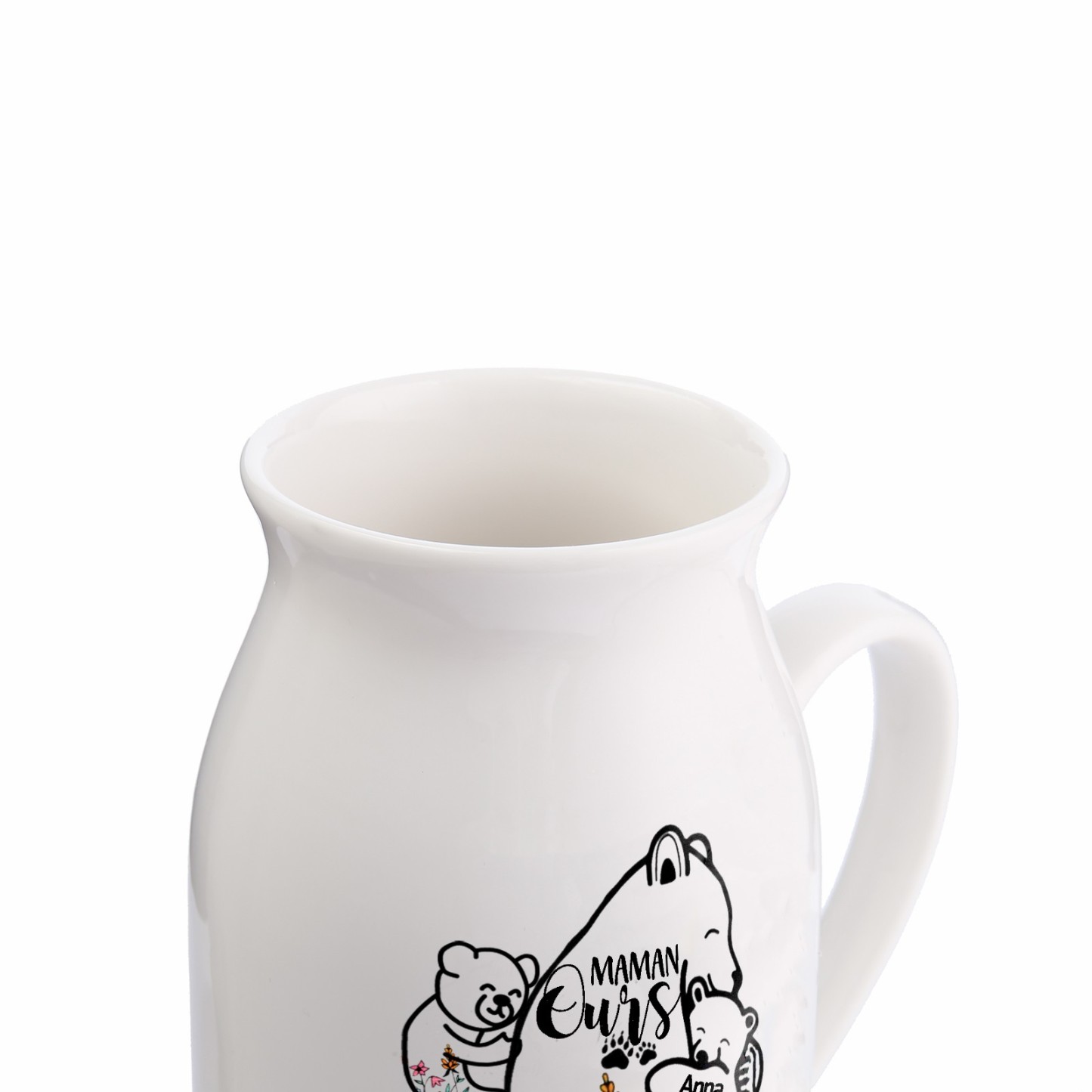 Vase à Fleurs Ours 3 Prénoms Personnalisés avec Texte Décoration de la Maison