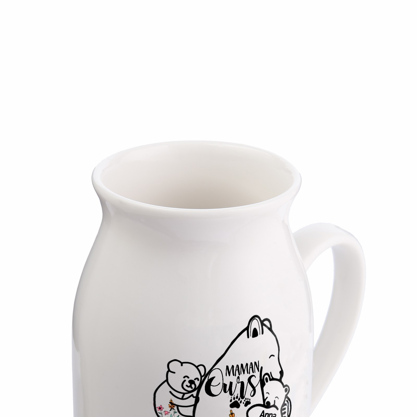 Vase à Fleurs Ours 3 Prénoms Personnalisés avec Texte Décoration de la Maison