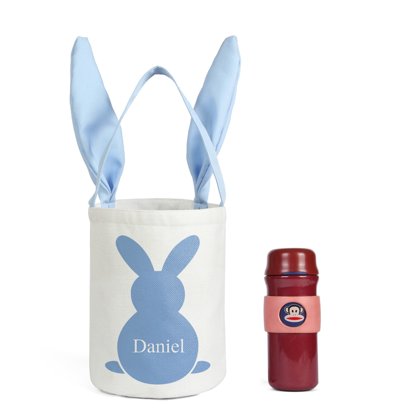 Sac de Pâques Lapin 1 Prénom Personnalisé Tote Bag Enfant