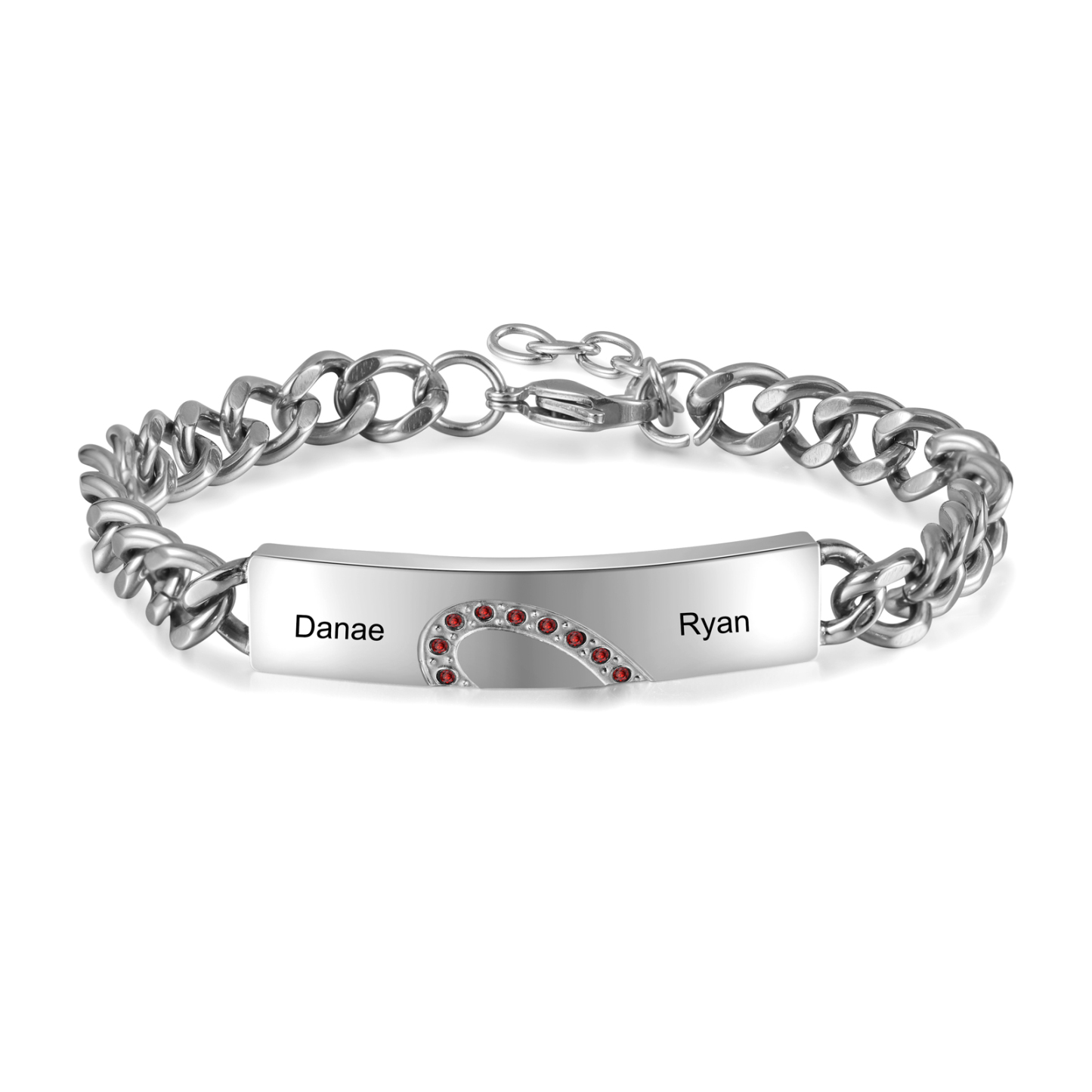 Bracelet couple 2PCS avec 2 Prénoms Personnalisé Gourmette bracelet en commun | Jessemade