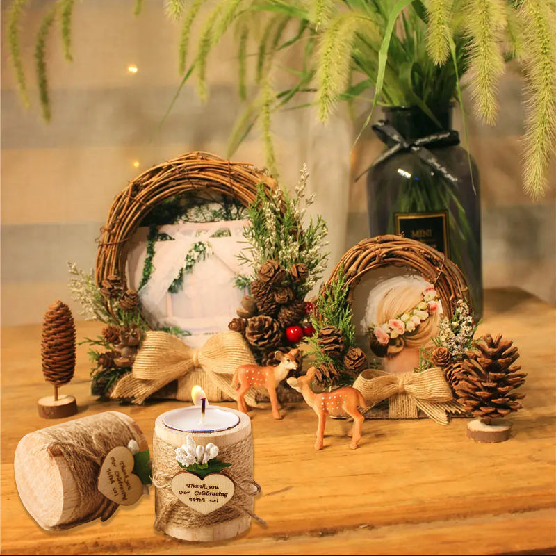 Bougeoir en Bois avec bougie