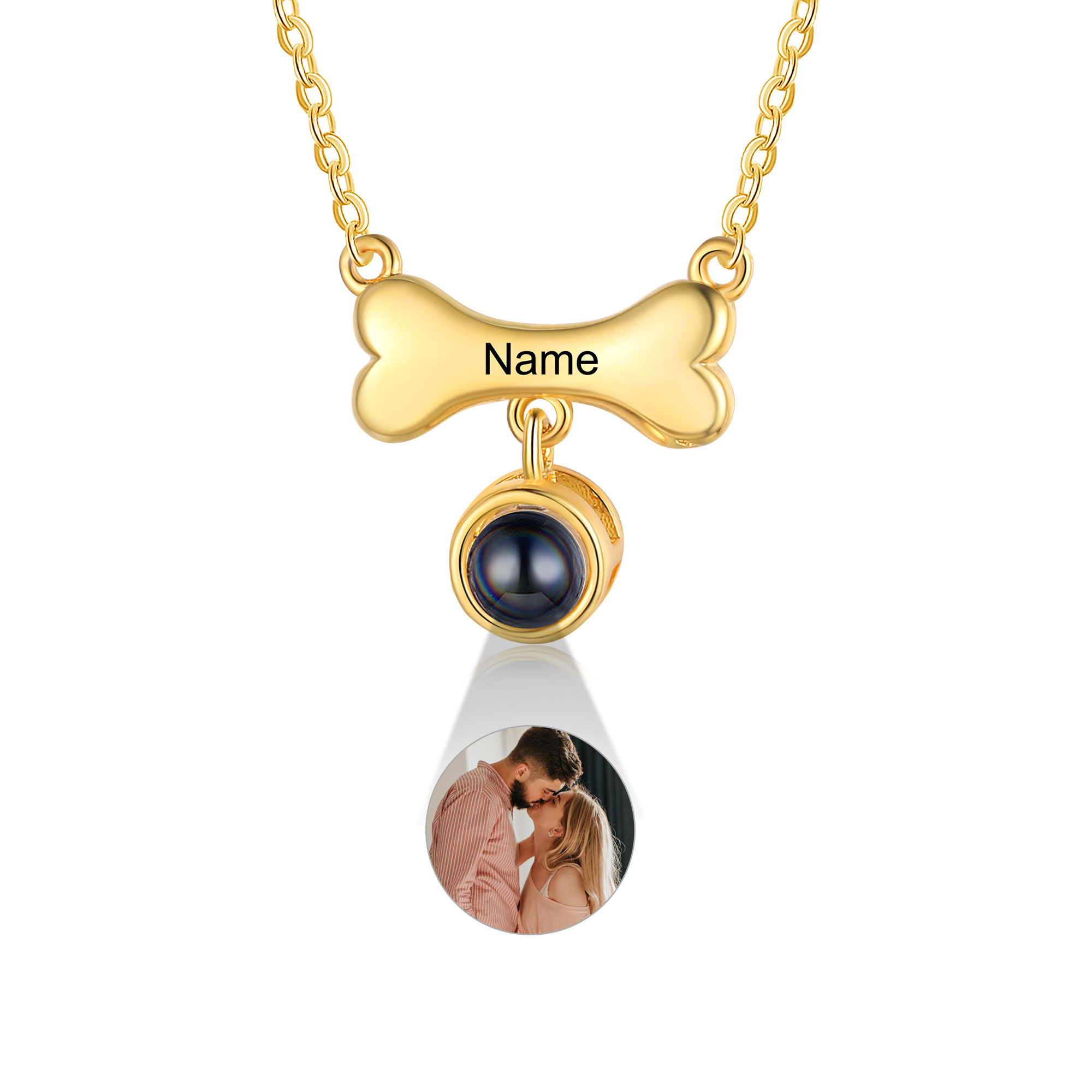 Collier de Projection d'os de chien Photo Personnalisée