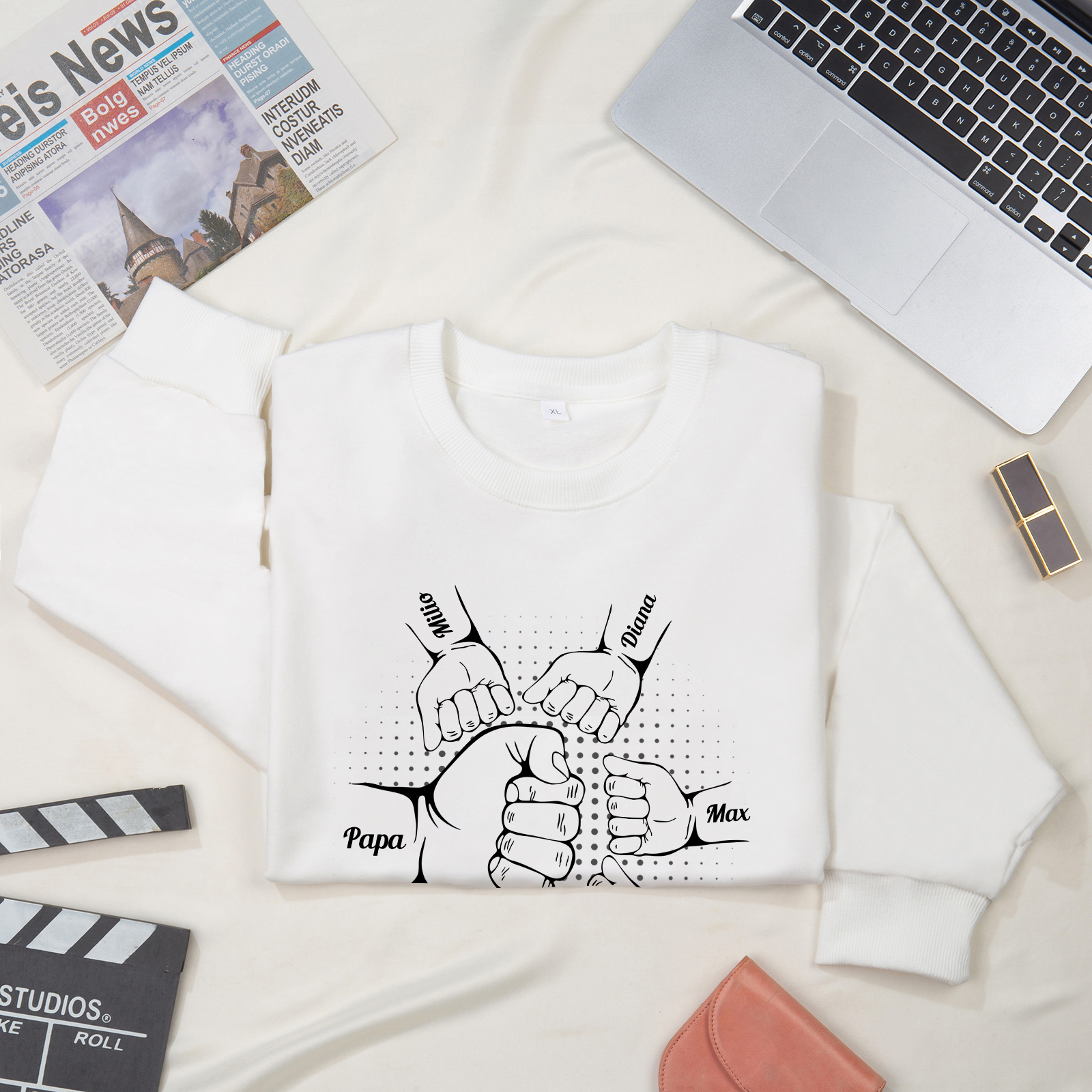 Sweat-Shirt Poings 6 Prénoms Personnalisés