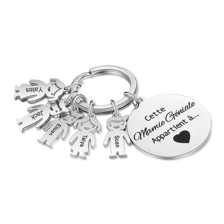 1-5 Noms Porte-Clés Personnalisés Avec Breloques Enfants et Texte