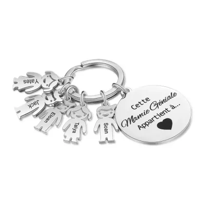 1-5 Noms Porte-Clés Personnalisés Avec Breloques Enfants et Texte