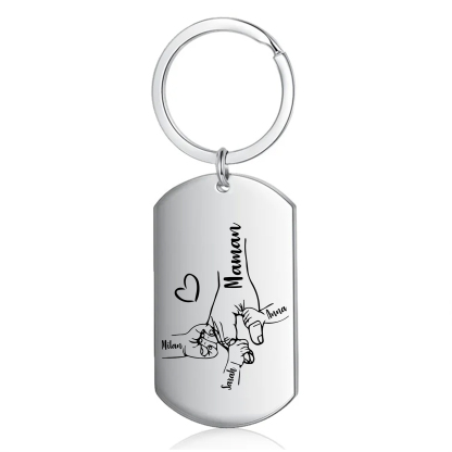À ma Maman - Porte-Clés 1-4 Prénoms Personnalisés Porte-Clés la lain dans la main