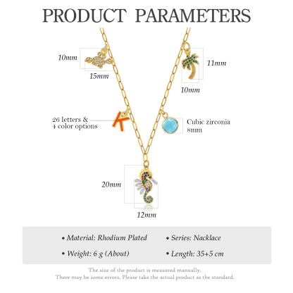 Collier Enfants Bébé Collier Hippocampe 1 Pierre de Naissance et 1 Lettre pour Fille Filleule