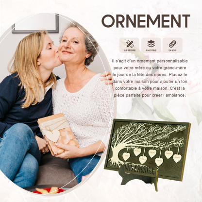 Décoration en bois Arbre de Vie 7 Prénoms Personnalisés Ornement Famille