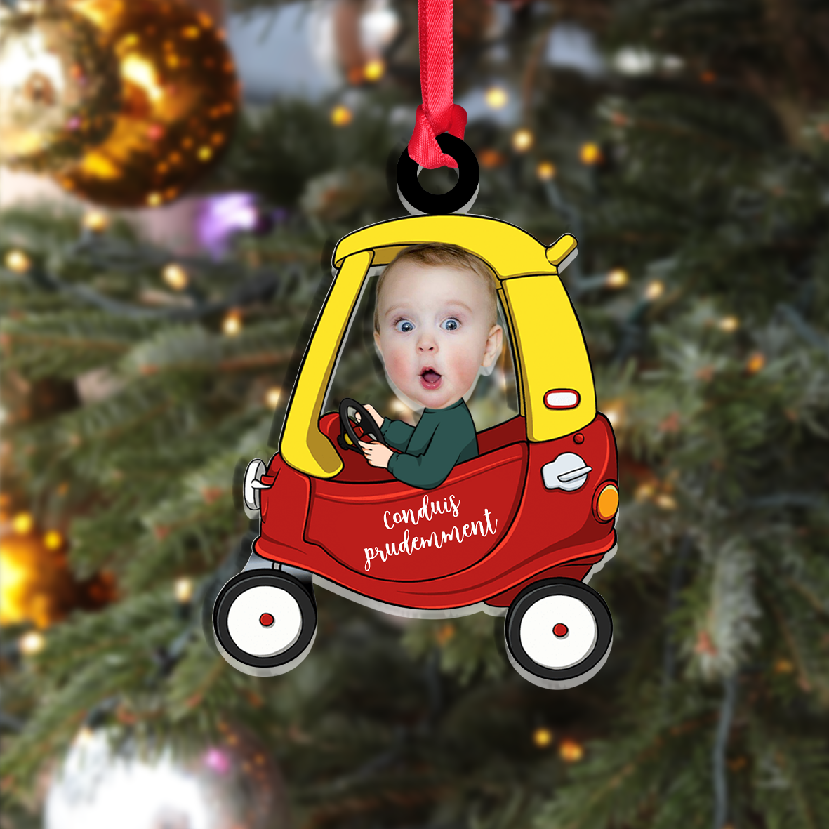 Ornements Acrylique Voiture 1 Photo Personnalisée