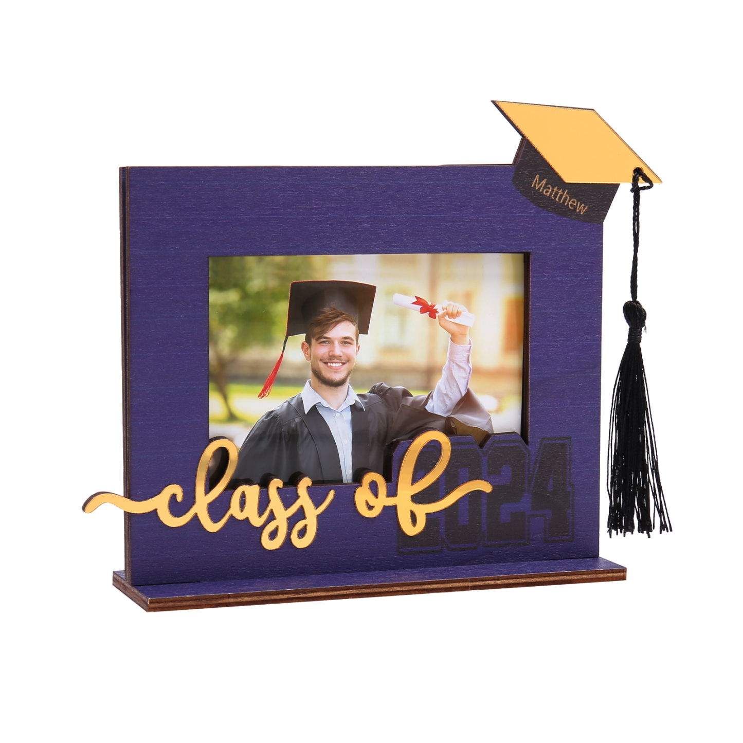 Cadre Photo Diplômé Prénom et Photo Personnalisés Décoration en bois Cadeau de Graduation