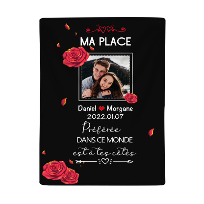 Couverture Plaids Polaire Prénom et Photo Personnalisés avec Texte | Jessemade