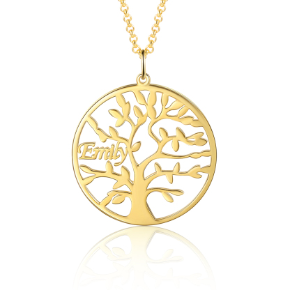 Collier Argent Arbre de vie Arbre généalogique 1 prenom