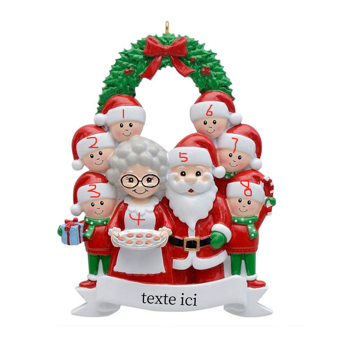 Ornements de Noël Poupée 8 Prénoms Personnalisés et texte