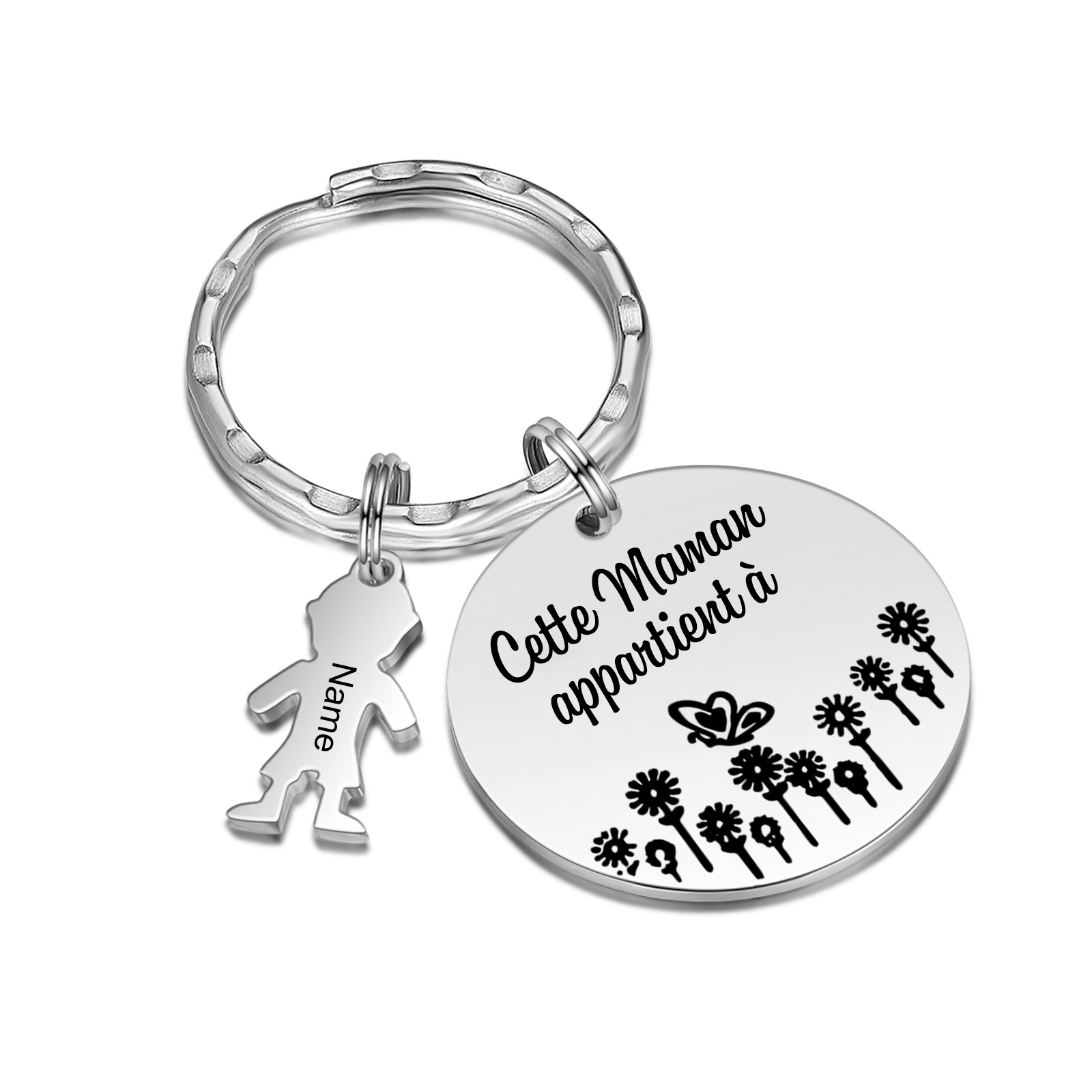 À Ma Maman - 1-5 Noms Porte-Clés Personnalisés Avec Breloques Enfants