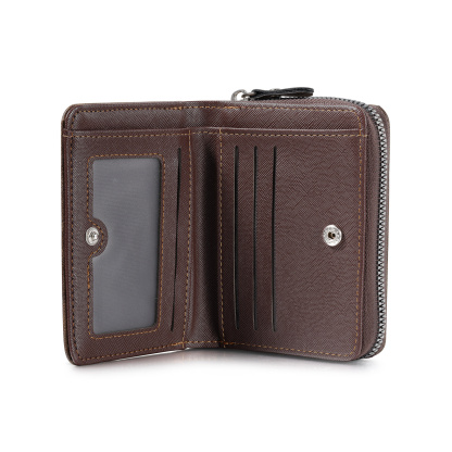 Portefeuille personnalisé vintage pour homme, zippé – photo gravée et nom ou initiales