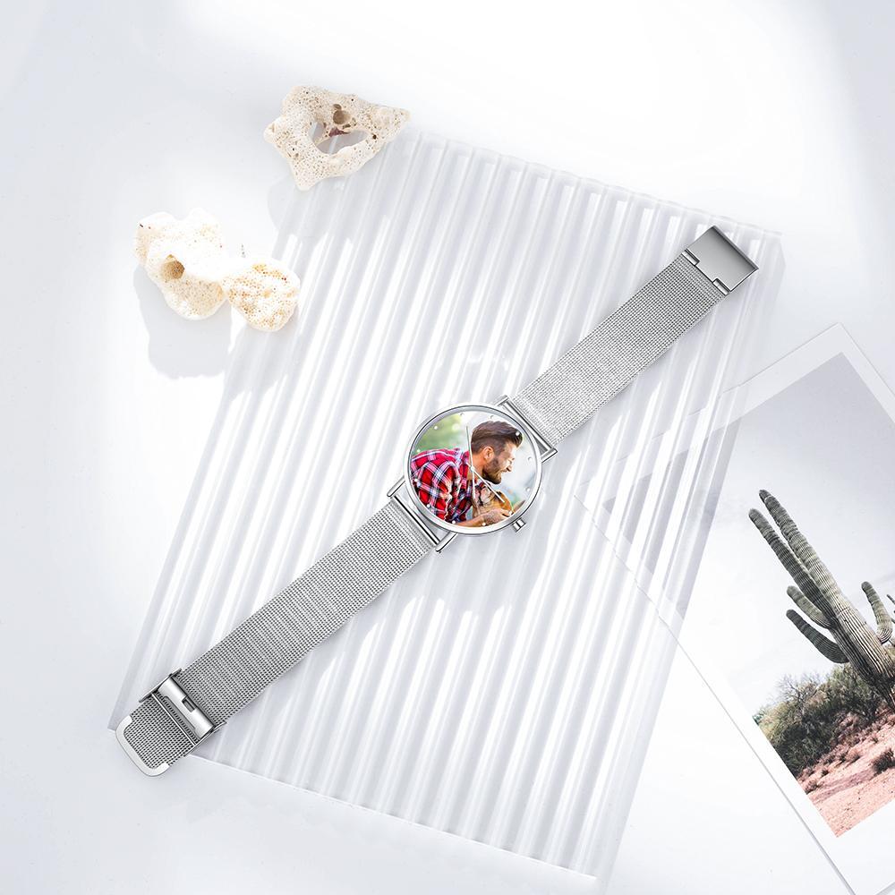 Montre Personnalisée Photo avec Gravure du prénom ou Message Bracelet pour Homme