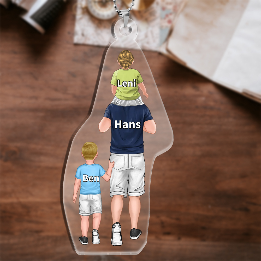 À Papa/Maman - Porte-Clés Acrylique 2-9 Prénoms Personnalisés Ornements pour Famille | Jessemade