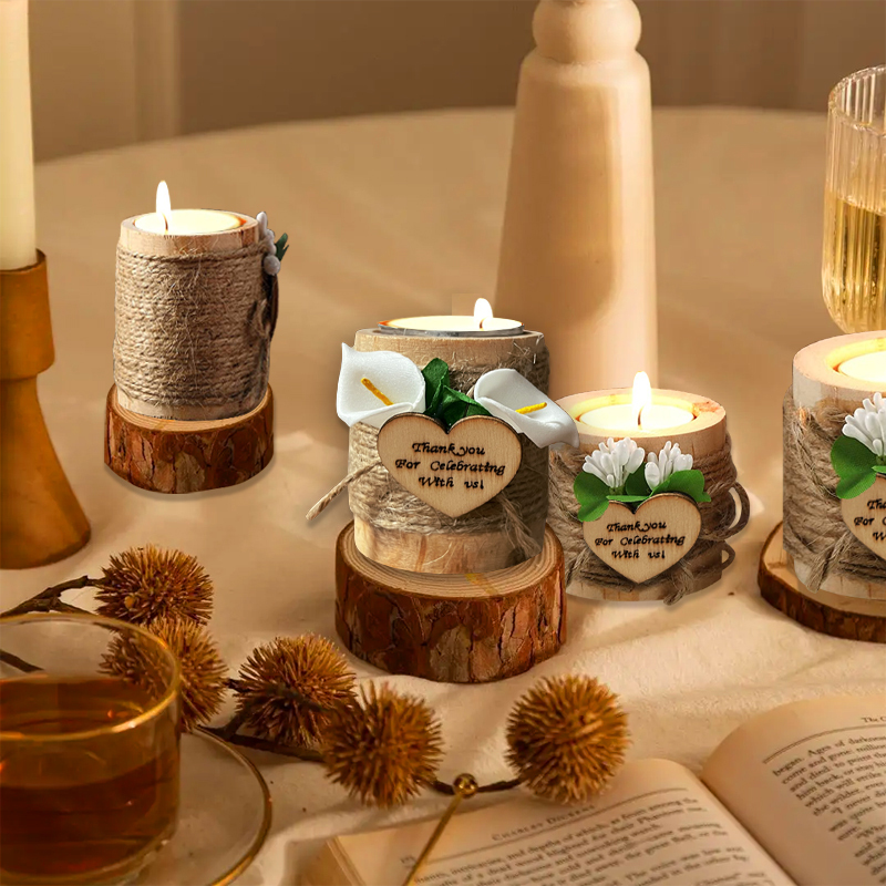 Bougeoir en Bois avec bougie