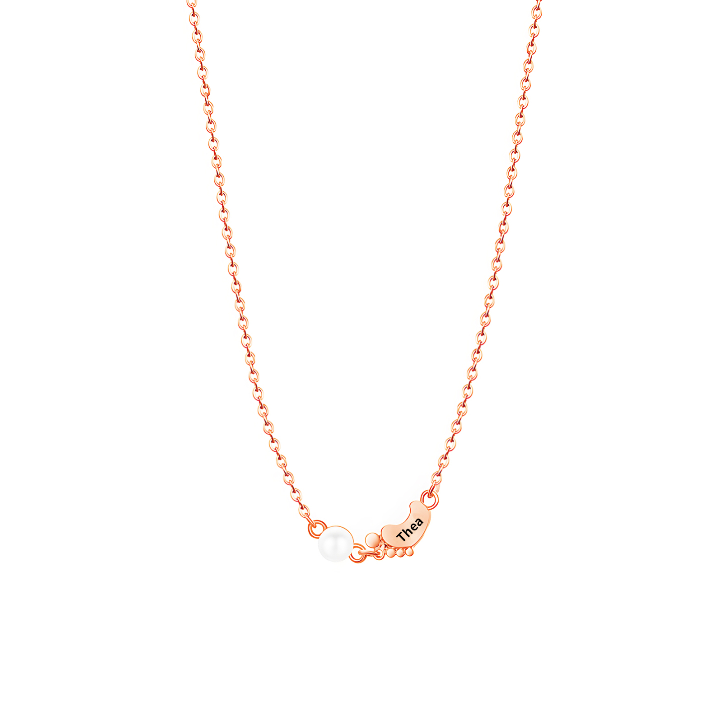 Collier Pieds Bébé et Perles 1 Prénom Personnalisé Collier Femmes