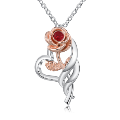 A ma precieuse maman - Collier 2 Prénom Personnalisé cœur rose