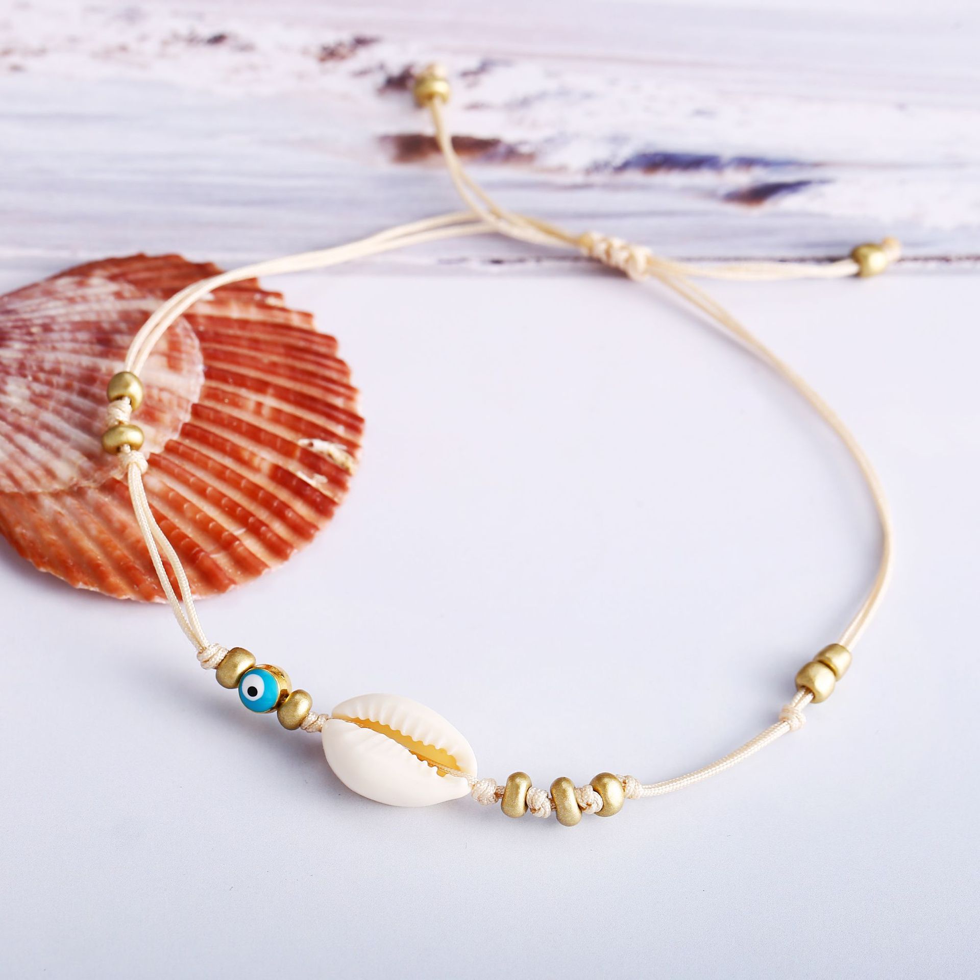 Bracelet de cheville bohème coquillage et perles – Bijou de plage bohème | Jessemade