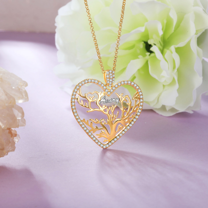 À  ma Mamie- Collier Pendentif Arbre de vie Arbre généalogique 1 prénom