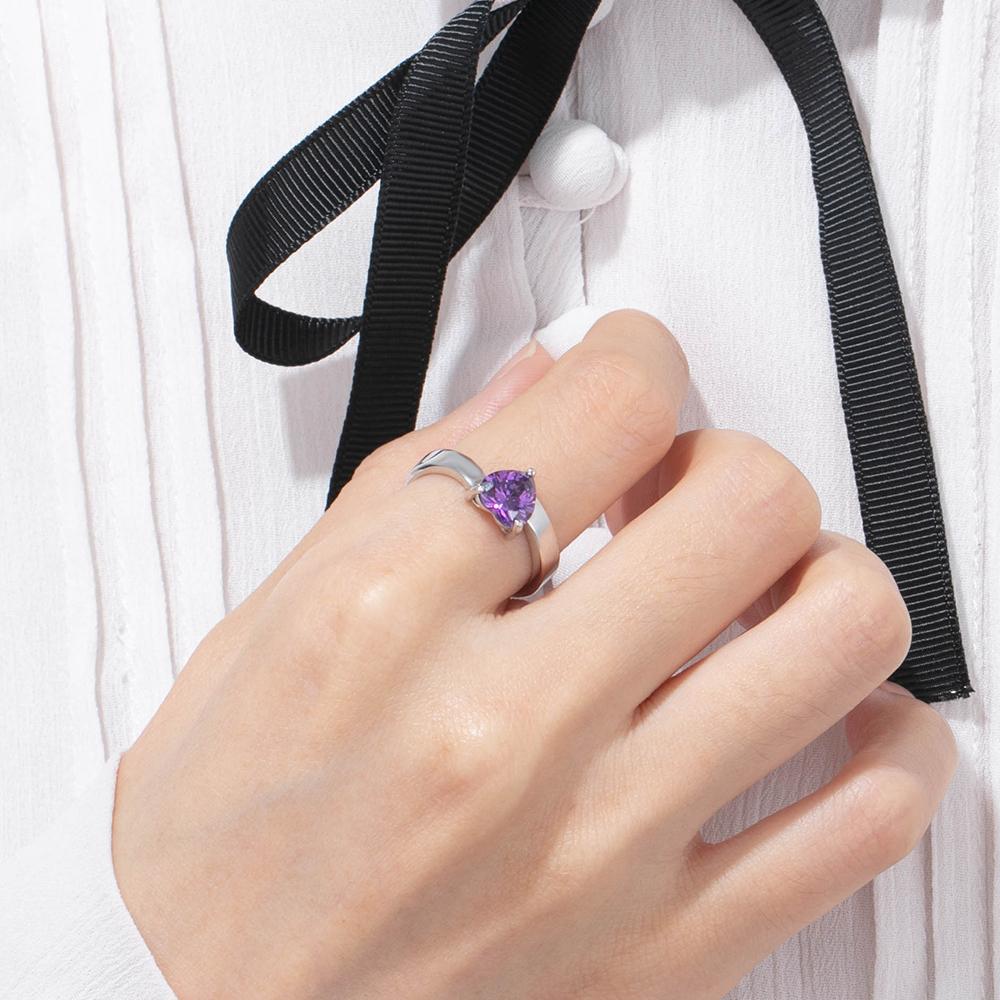 Bague 2 Prénom Personnalisé avec Pierre de Naissance