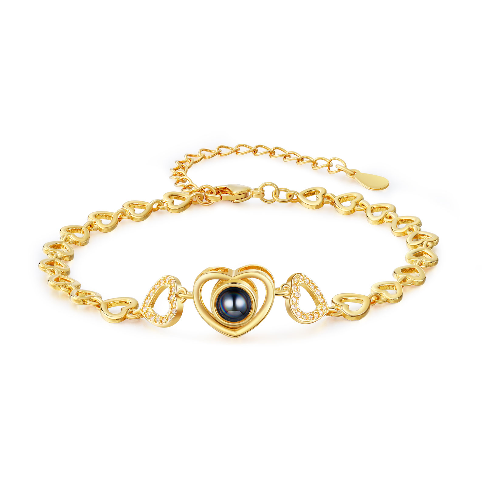 Bracelet Personnalisé avec Projection Photo - Bijou Cadeau Unique en Argent S925 | Jessemade