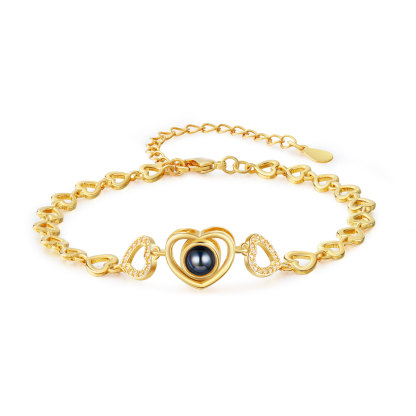 Bracelet Personnalisé avec Projection Photo - Bijou Cadeau Unique en Argent S925 | Jessemade