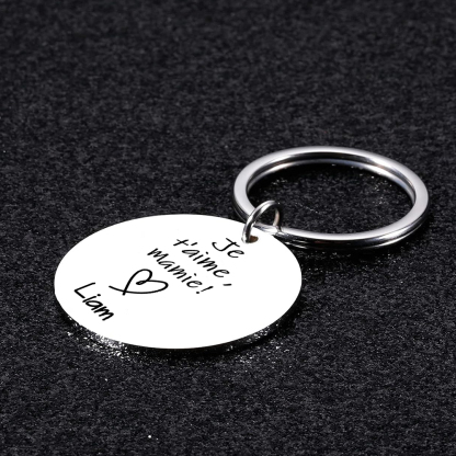 Porte-Clés 1 Prénom et Photo Personnalisés pour Mamie