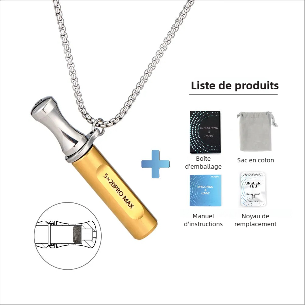 Collier de Respiration en Acier Inoxydable pour Soulager l'Anxiété