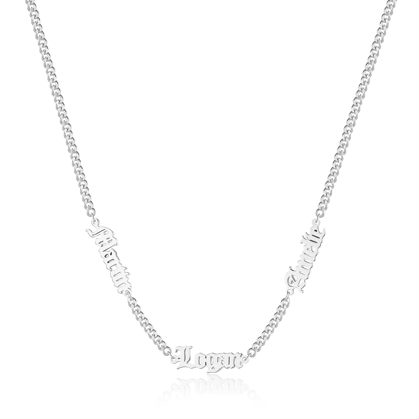 Collier Prénoms Gothique Personnalisable, 1-5 Noms