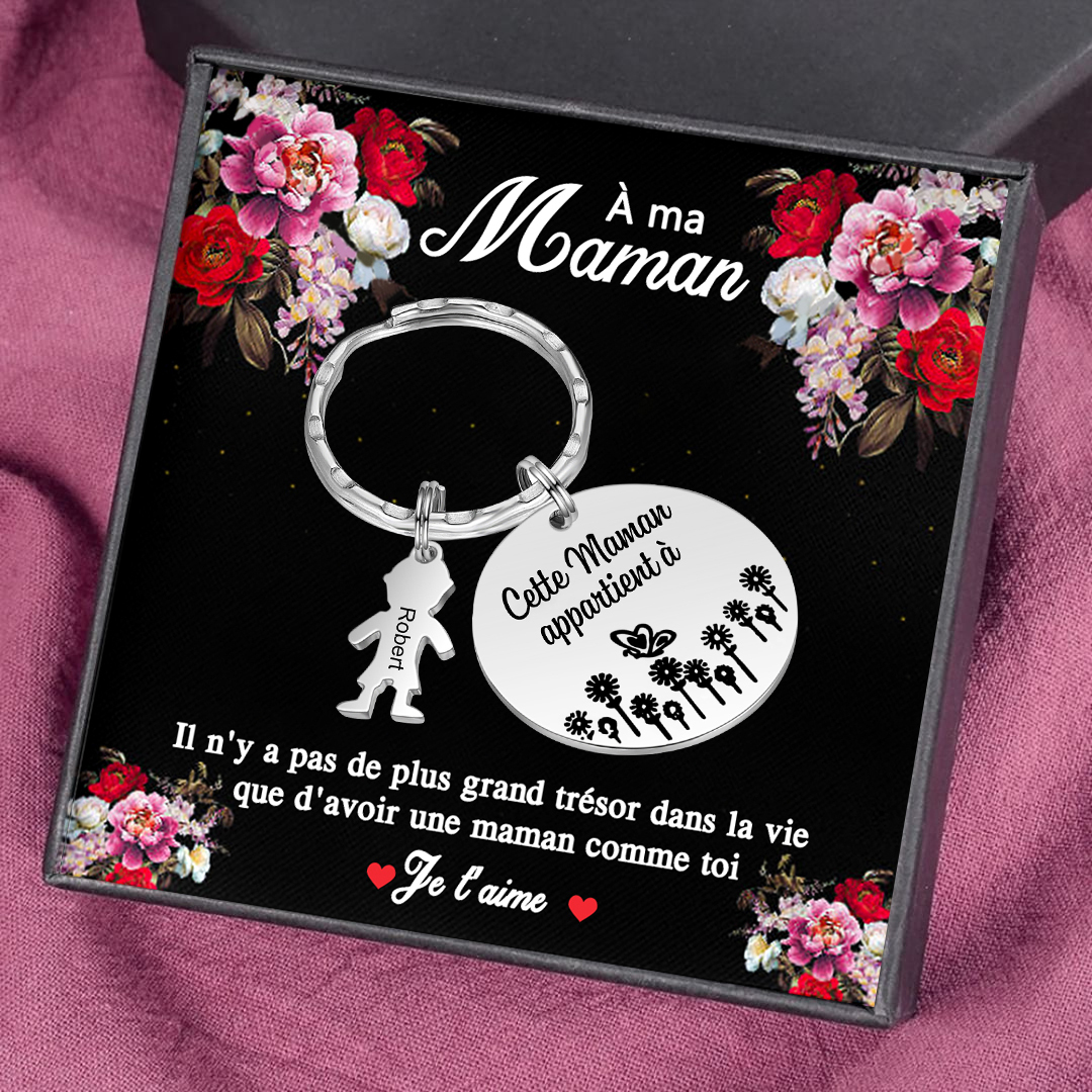 À Ma Maman - 1-5 Noms Porte-Clés Personnalisés Avec Breloques Enfants