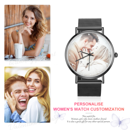 Montre Personnalisée Photo avec Gravure du prénom ou Message Bracelet