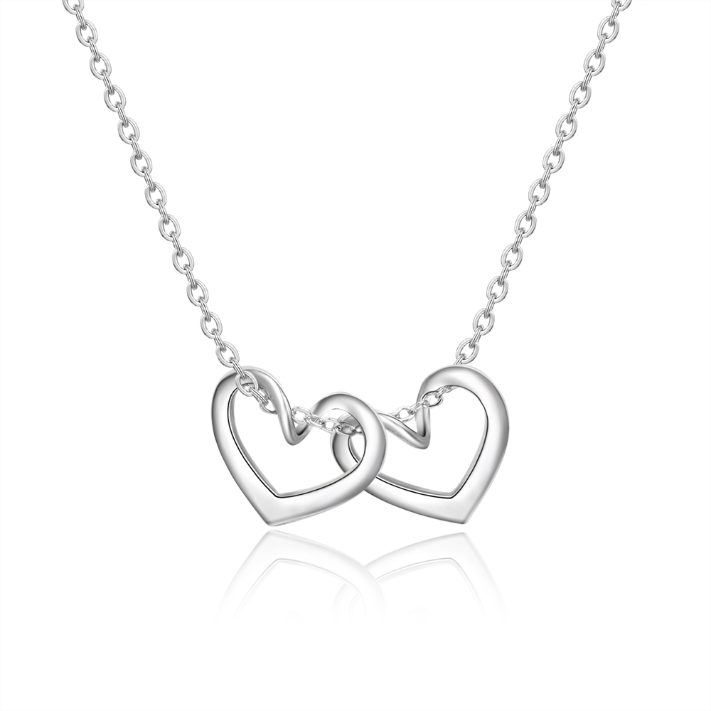 Collier Coeur pendentif 2 Prénom Personnalisé｜Jessemade