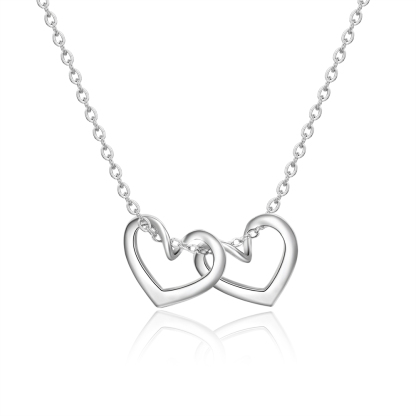 Collier Coeur pendentif 2 Prénom Personnalisé｜Jessemade